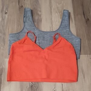 No Boundaries Orange and Gray Bralettes